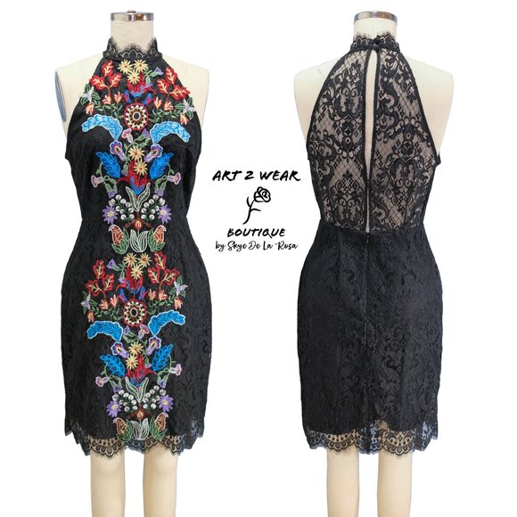 "Night Shade" BB Dakota Lace Dress- Size 8 - Picture 1 of 9